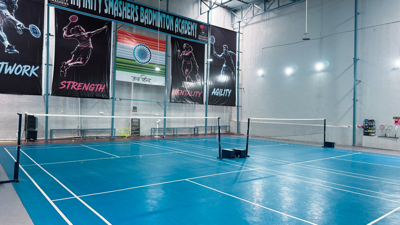 Infinity Smashers Badminton Academy court view 3